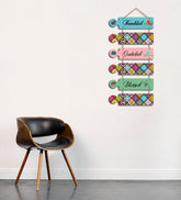 Thankful Quotes Decorative Wall Art Mdf Wooden Wall Hanger For Living Room|Quotes Decor Items|Wood (Wh_6003N),Set Of 6 - Decor Mantra